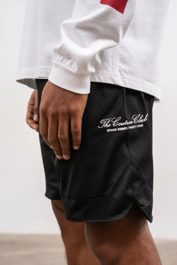 The Couture Club Shorts-Airtex Panelled Shorts