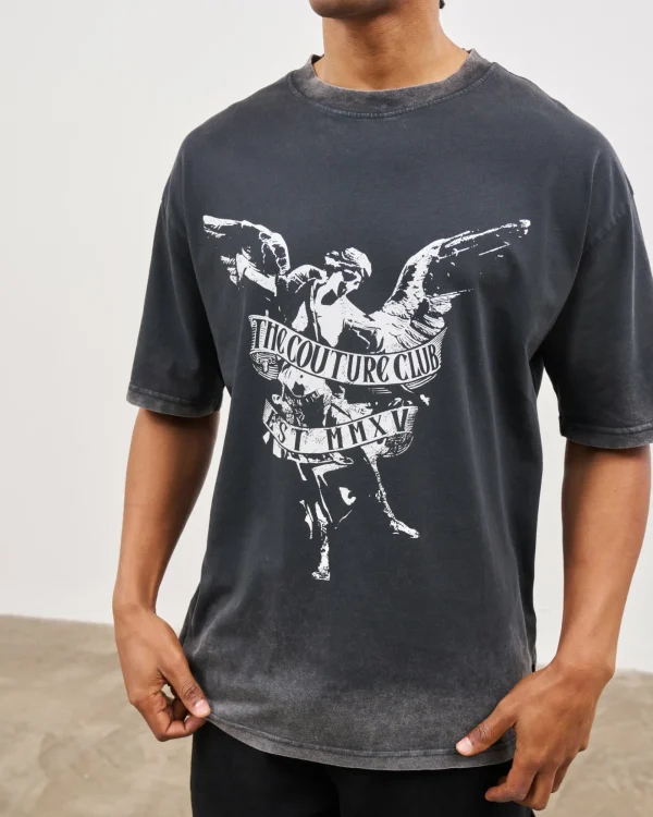 The Couture Club T-Shirts-Angel Script Relaxed T-Shirt