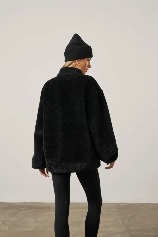 The Couture Club Coats & Jackets-Borg Quarter Zip Funnel Neck Jumper