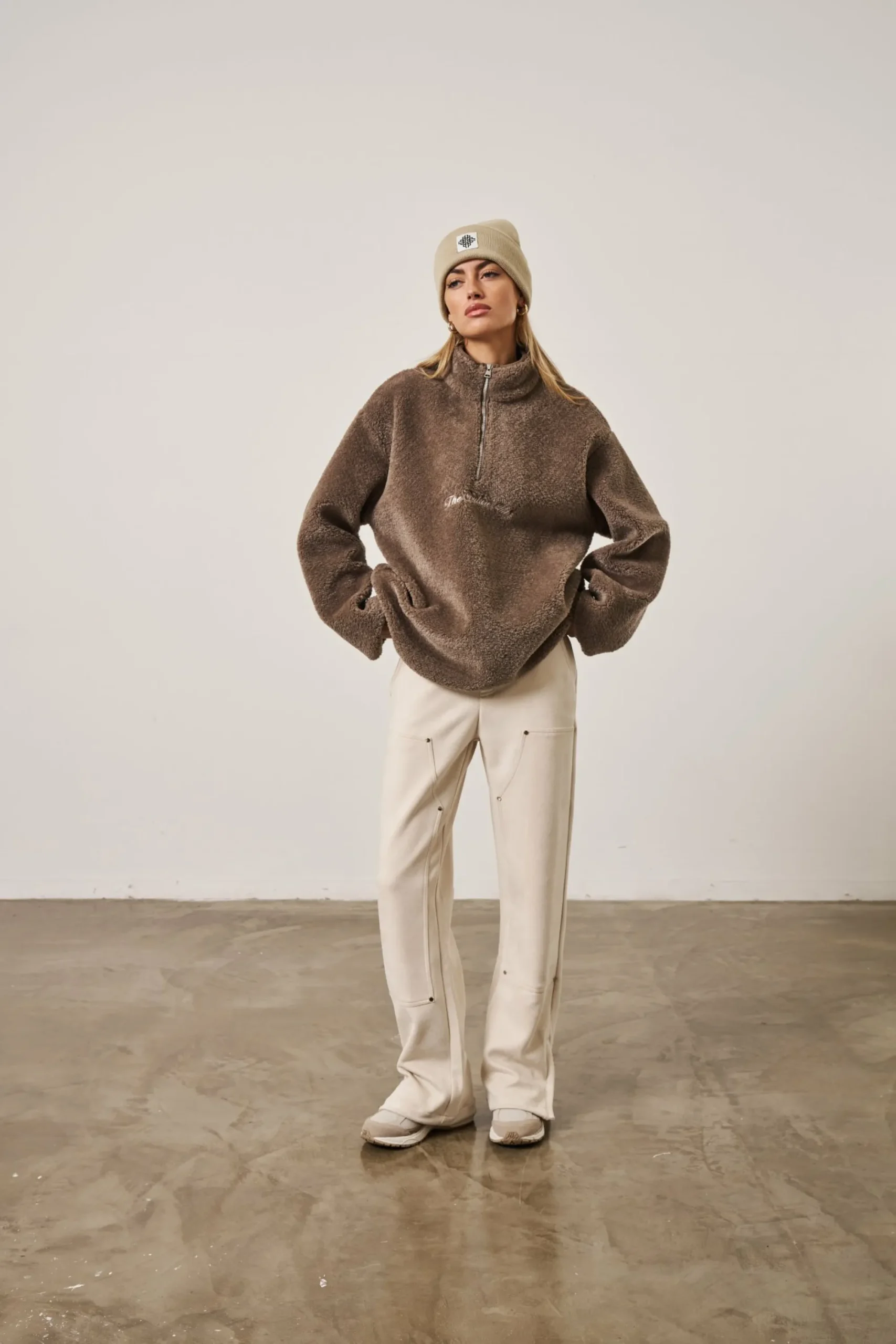 borg_quarter_zip_funnel_n_4.webp The Couture Club Coats & Jackets-Borg Quarter Zip Funnel Neck Jumper
