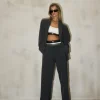 The Couture Club Co-Ords & Sets-Branded Elastic Double Layer Trousers