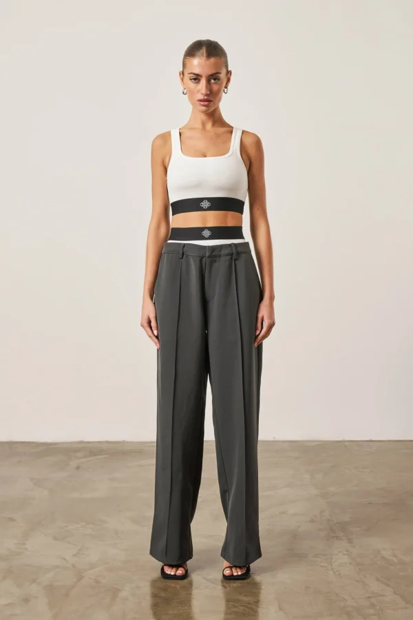 The Couture Club Co-Ords & Sets-Branded Elastic Double Layer Trousers