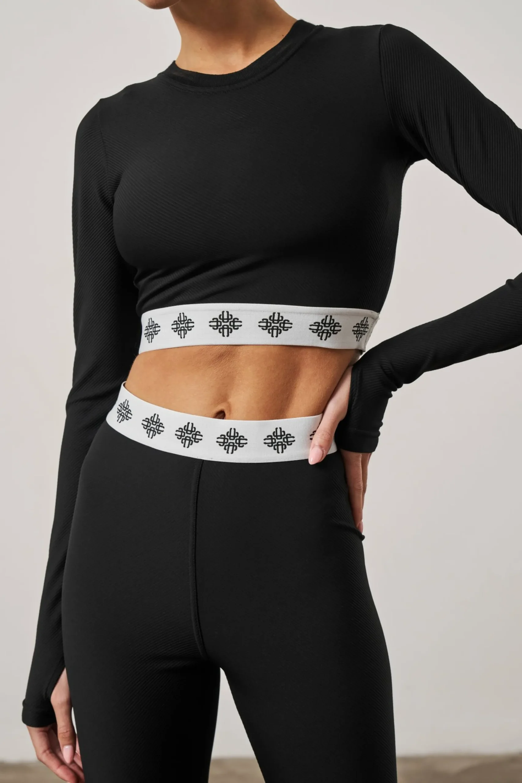 branded_waistband_fitted__3.webp The Couture Club Tops-Branded Waistband Fitted Ribbed Top
