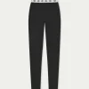 The Couture Club Co-Ords & Sets-Branded Waistband Ribbed Leggings