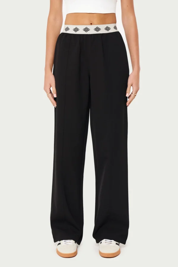The Couture Club Bottoms-Branded Waistband Tailored Pant