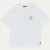 The Couture Club T-Shirts-Brown Cracked Print Emblem Relaxed T-Shirt