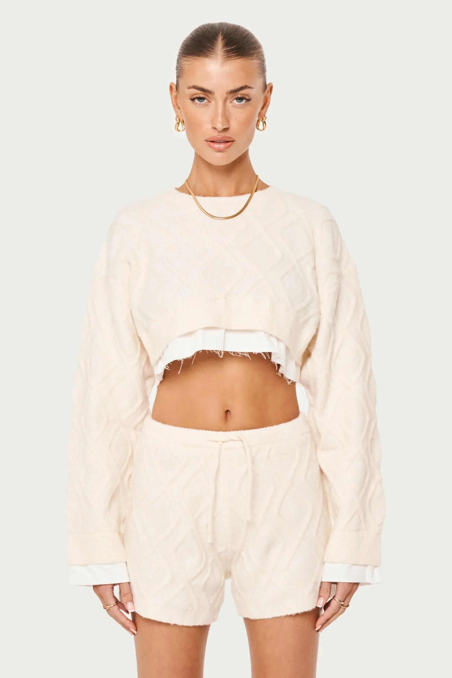 cable_knitted_cropped_swe_2.webp The Couture Club Hoodies-Cable Knitted Cropped Sweater