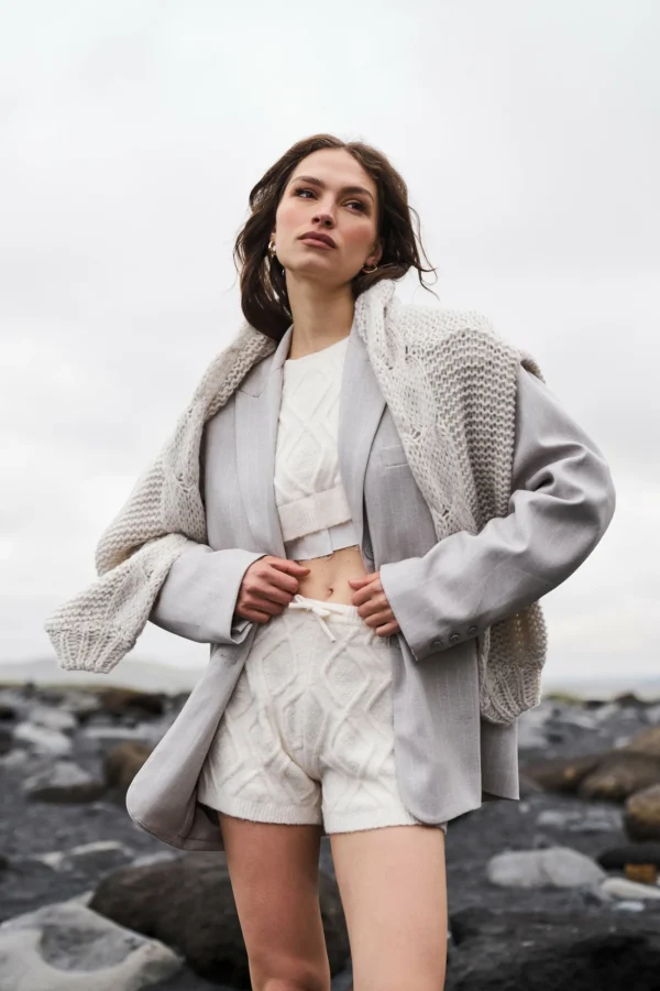 The Couture Club Shorts-Cable Knitted Shorts