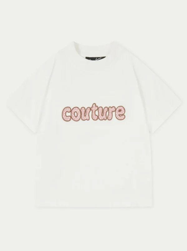 The Couture Club T-Shirts-Chain Stitch Cropped T-Shirt