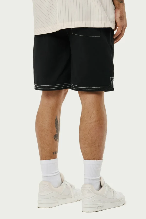 The Couture Club Shorts-Contrast Stitch Woven Shorts