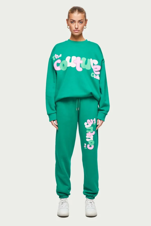The Couture Club Joggers-Couture Bubble Oversized Joggers- Green