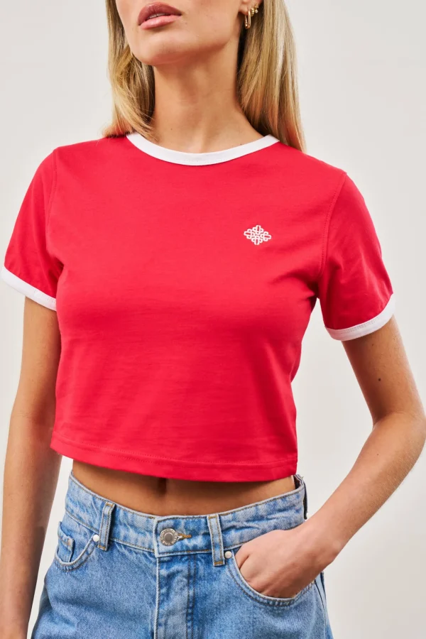 The Couture Club T-Shirts-Couture Emblem Ringer Baby Tee
