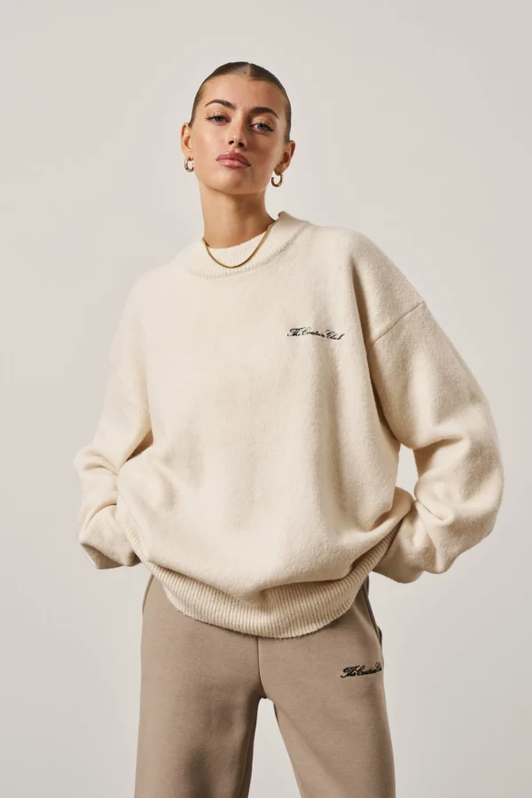 The Couture Club Sweatshirts-Couture Script Knitted Crew