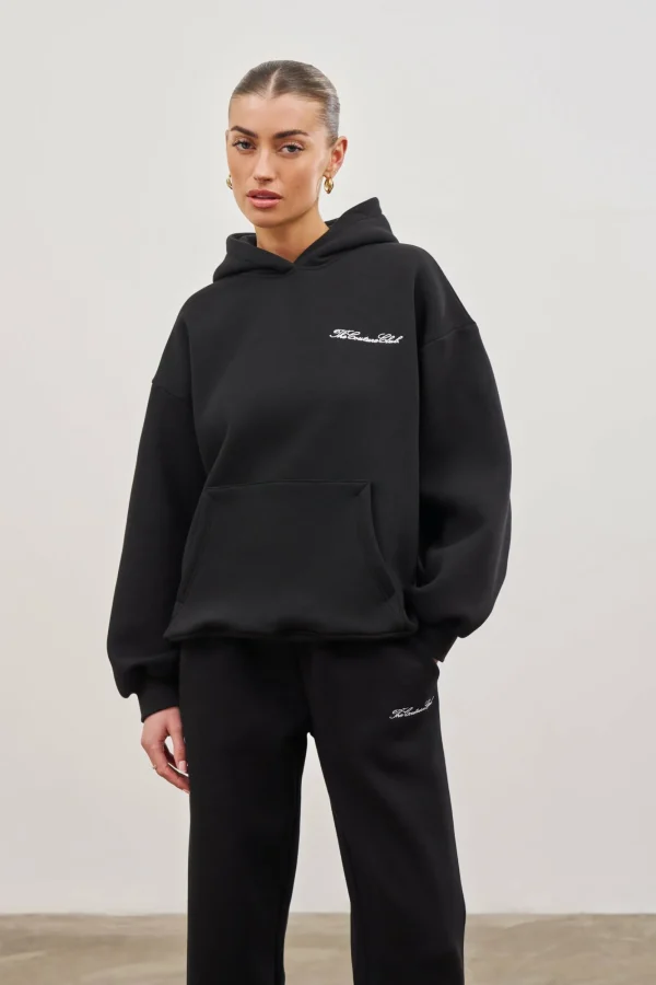 The Couture Club Tracksuits-Couture Script Puff Sleeve Hoodie
