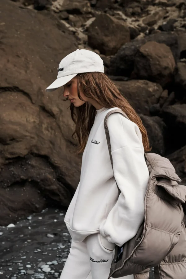 The Couture Club Tracksuits-Couture Script Puff Sleeve Crew