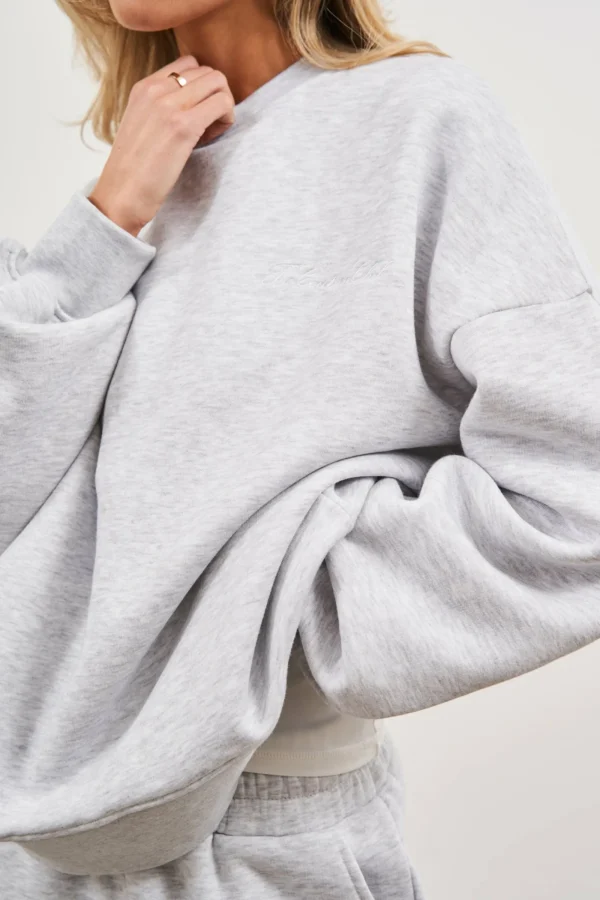 The Couture Club Sweatshirts-Couture Script Puff Sleeve Crew
