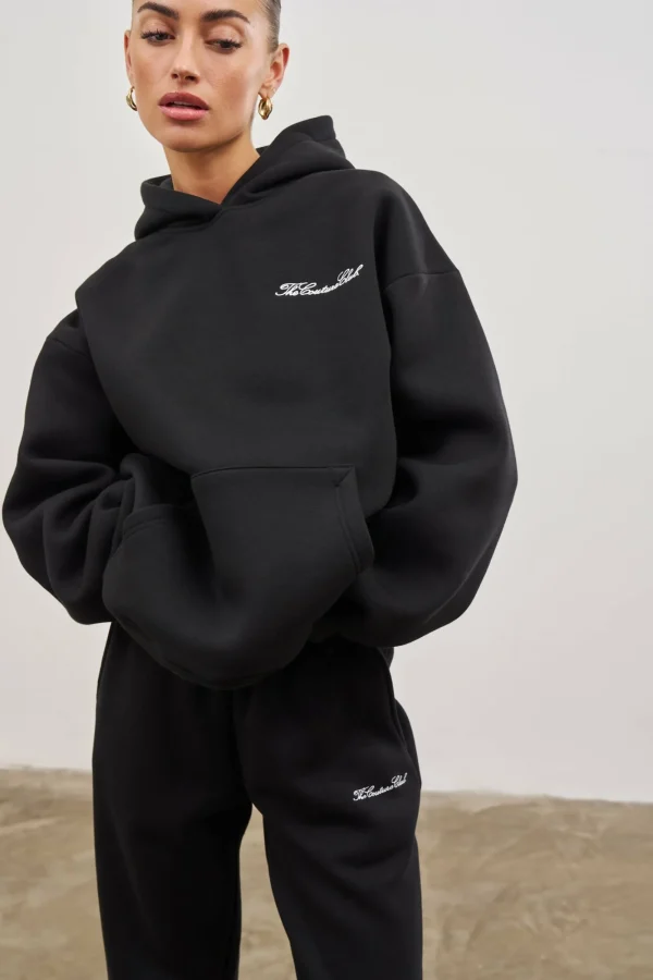The Couture Club Tracksuits-Couture Script Puff Sleeve Hoodie