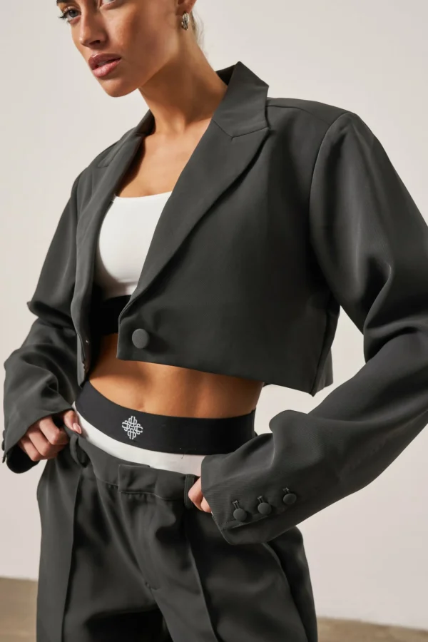 The Couture Club Co-Ords & Sets-Cropped Tailored Blazer