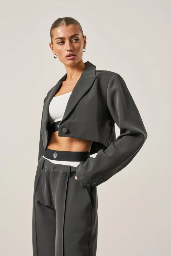 The Couture Club Co-Ords & Sets-Cropped Tailored Blazer