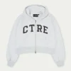 The Couture Club Tracksuits-Ctre Cropped Zip Through Hoodie