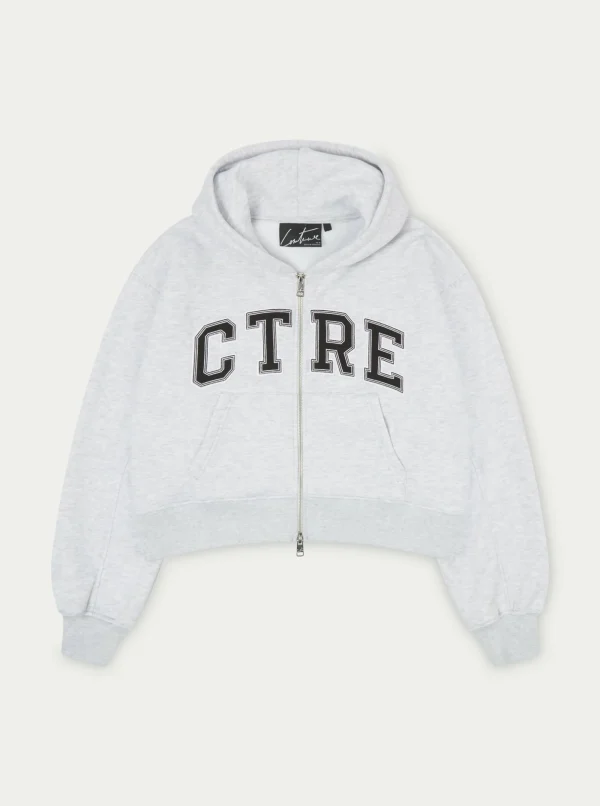 The Couture Club Tracksuits-Ctre Cropped Zip Through Hoodie