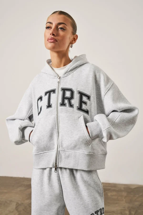 The Couture Club Tracksuits-Ctre Cropped Zip Through Hoodie