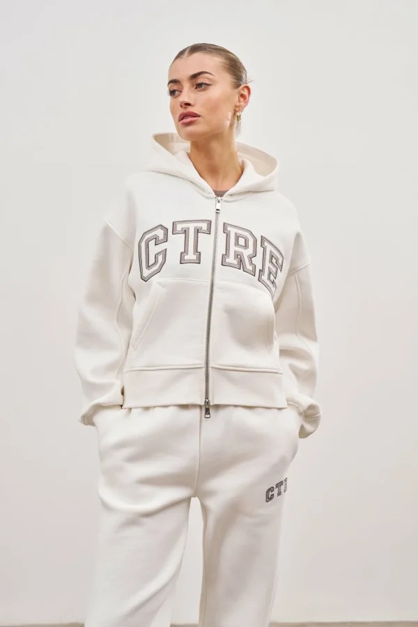 The Couture Club Tracksuits-Ctre Cropped Zip Through Hoodie