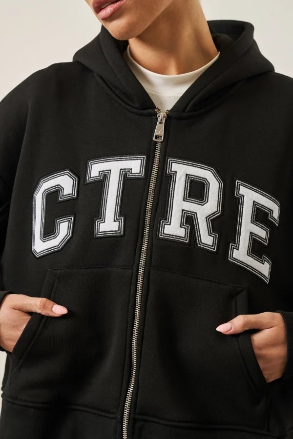 The Couture Club Tracksuits-Ctre Cropped Zip Through Hoodie