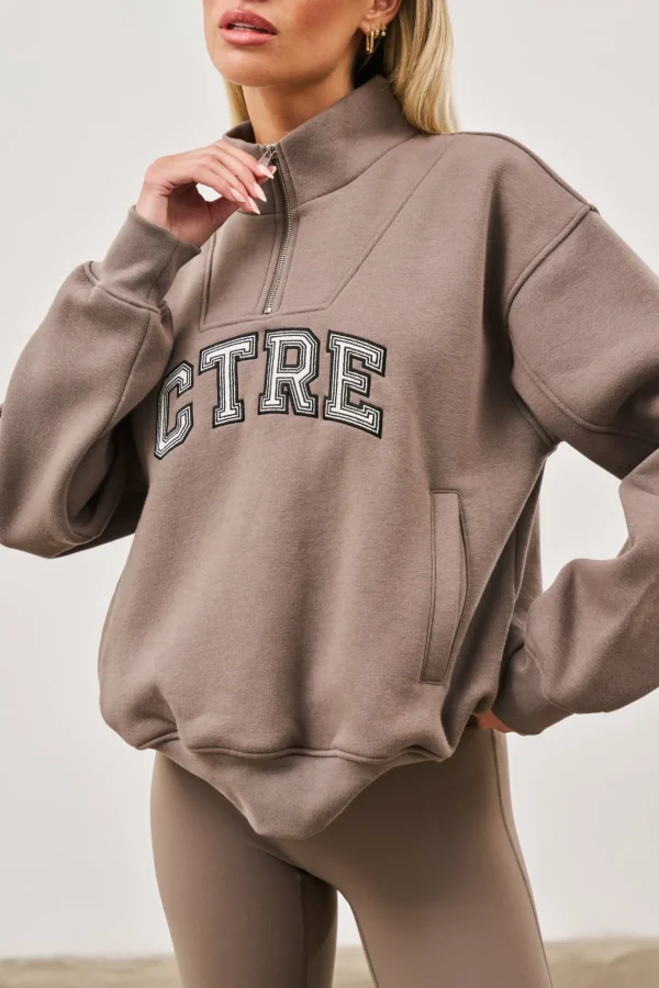 The Couture Club Sweatshirts-Ctre Half Zip Sweatshirt