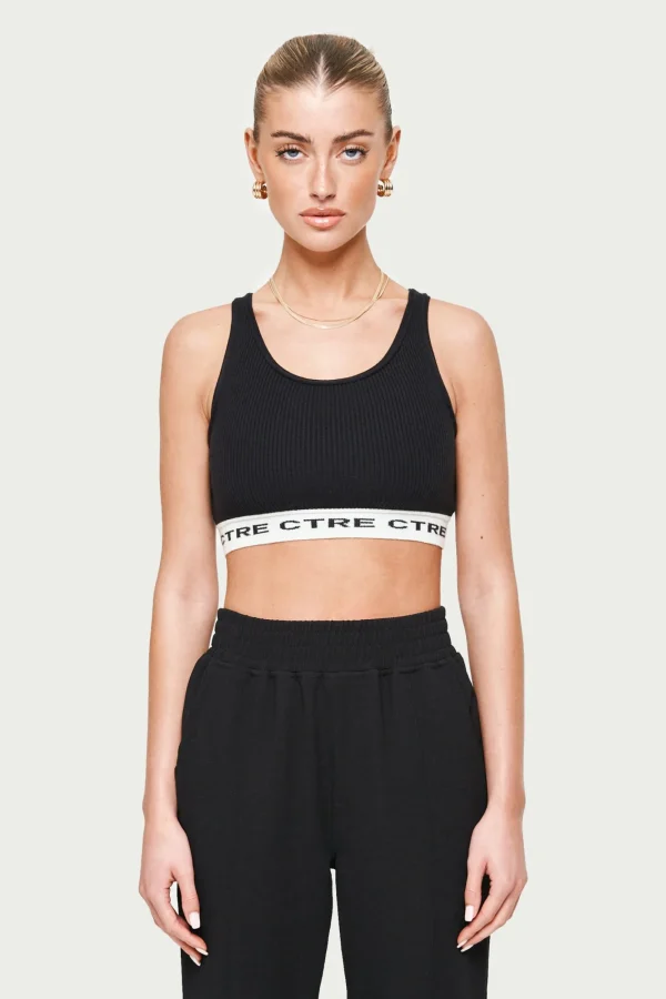 The Couture Club Tops-Ctre Knit Crop Top