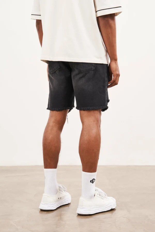 The Couture Club Shorts-Distressed Raw Hem Denim Shorts