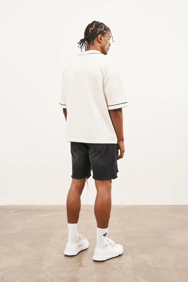 The Couture Club Shorts-Distressed Raw Hem Denim Shorts
