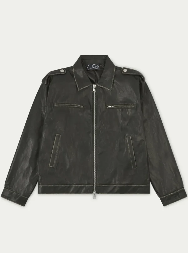 The Couture Club Co-Ords & Sets-Distressed Vintage Biker Jacket