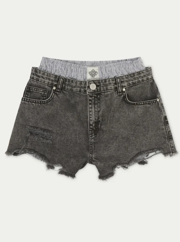 The Couture Club Shorts-Double Layer Boxer Denim Shorts