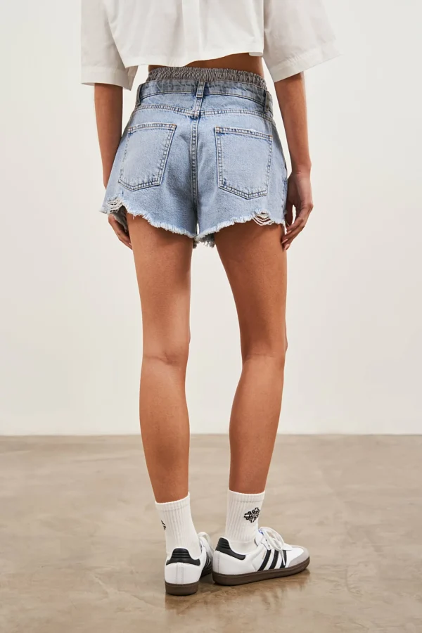 The Couture Club Shorts-Double Layer Boxer Denim Short
