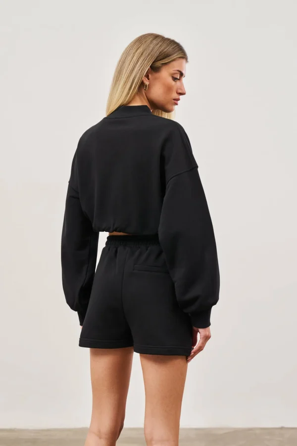 The Couture Club Shorts-Emblem Applique Jersey Shorts