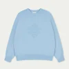 The Couture Club Sweatshirts-Emblem Embossed Oversized Sweatshirt