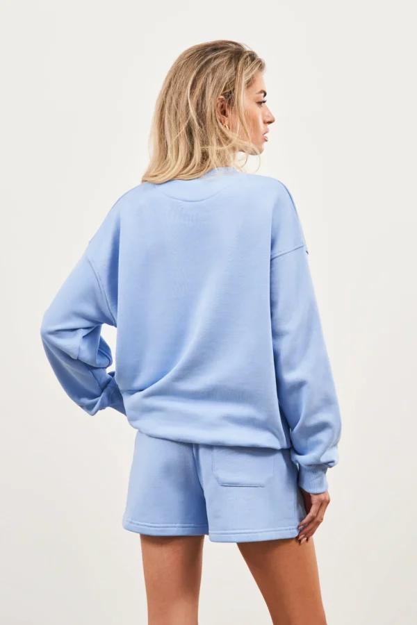 The Couture Club Sweatshirts-Emblem Embossed Oversized Sweatshirt