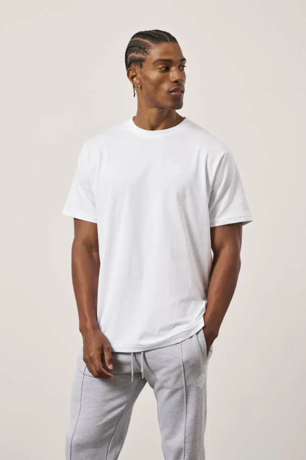 The Couture Club T-Shirts-Emblem Embroidered Slim Fit T-Shirt
