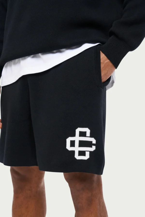 The Couture Club Twinsets-Emblem Knitted Shorts