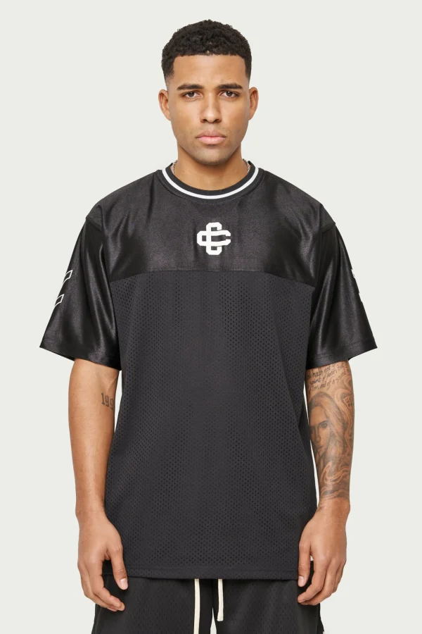 The Couture Club T-Shirts-Emblem Mesh Basketball T-Shirt