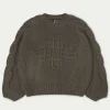 The Couture Club Sweatshirts-Emblem Oversized Knit Jumper