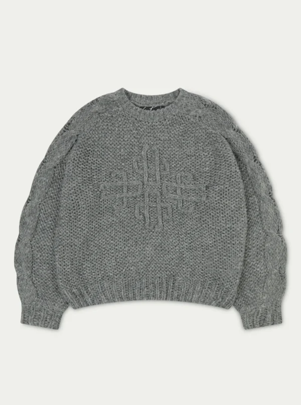 The Couture Club Sweatshirts-Emblem Oversized Knit Jumper