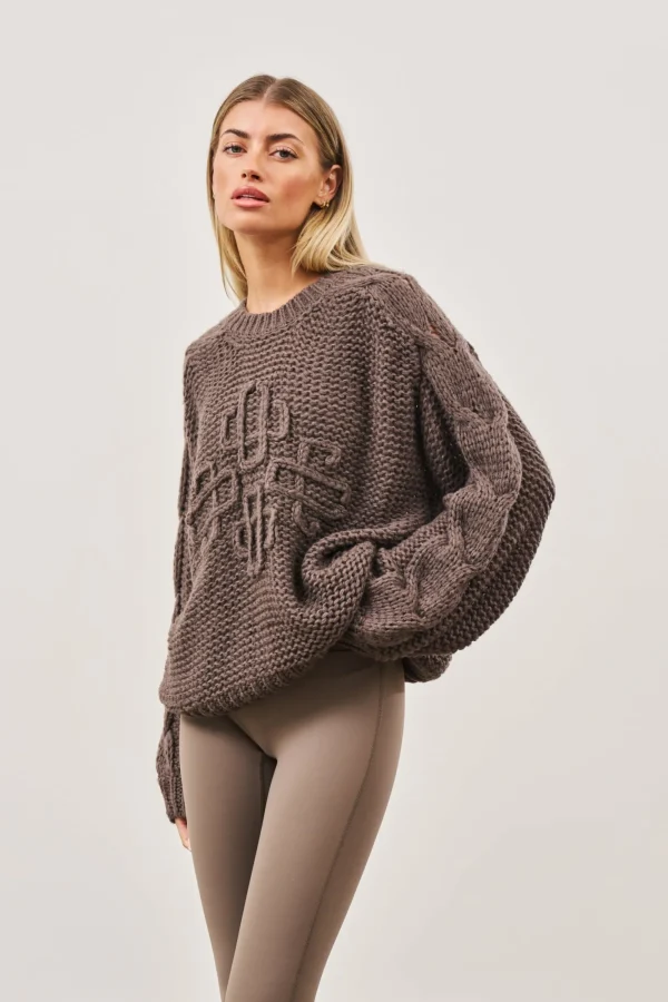 The Couture Club Sweatshirts-Emblem Oversized Knit Jumper