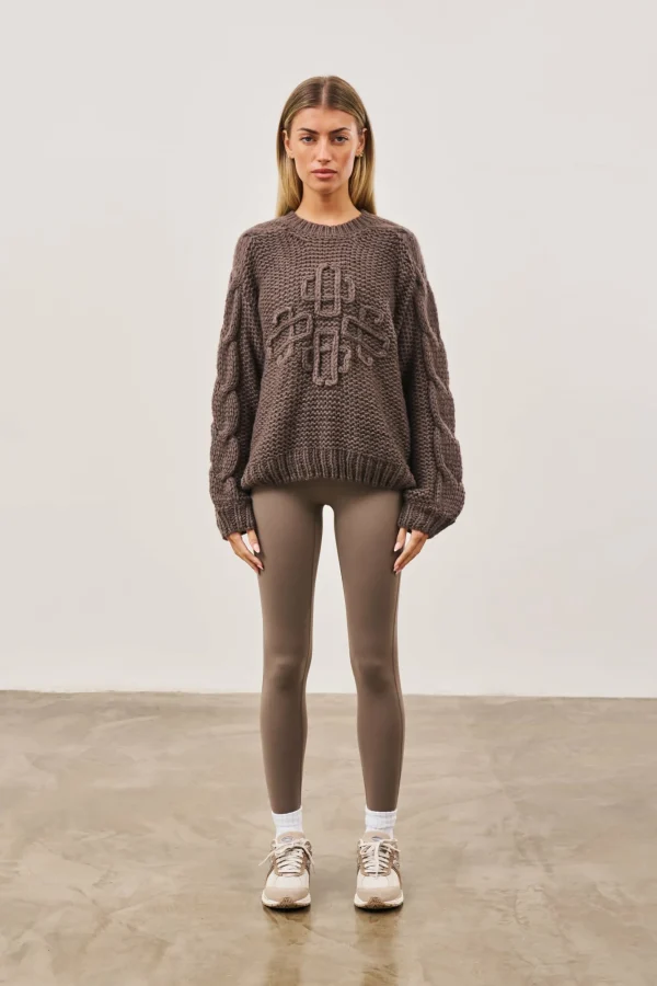 The Couture Club Sweatshirts-Emblem Oversized Knit Jumper
