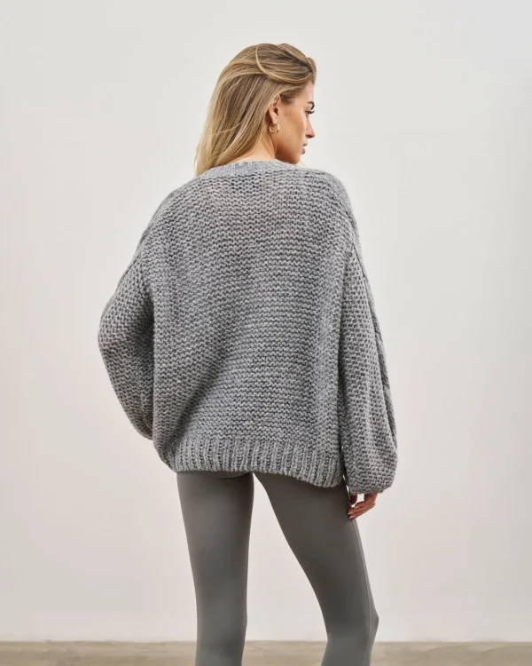 The Couture Club Sweatshirts-Emblem Oversized Knit Jumper