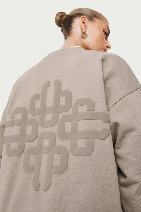 The Couture Club Sweatshirts-Emblem Oversized Sweatshirt