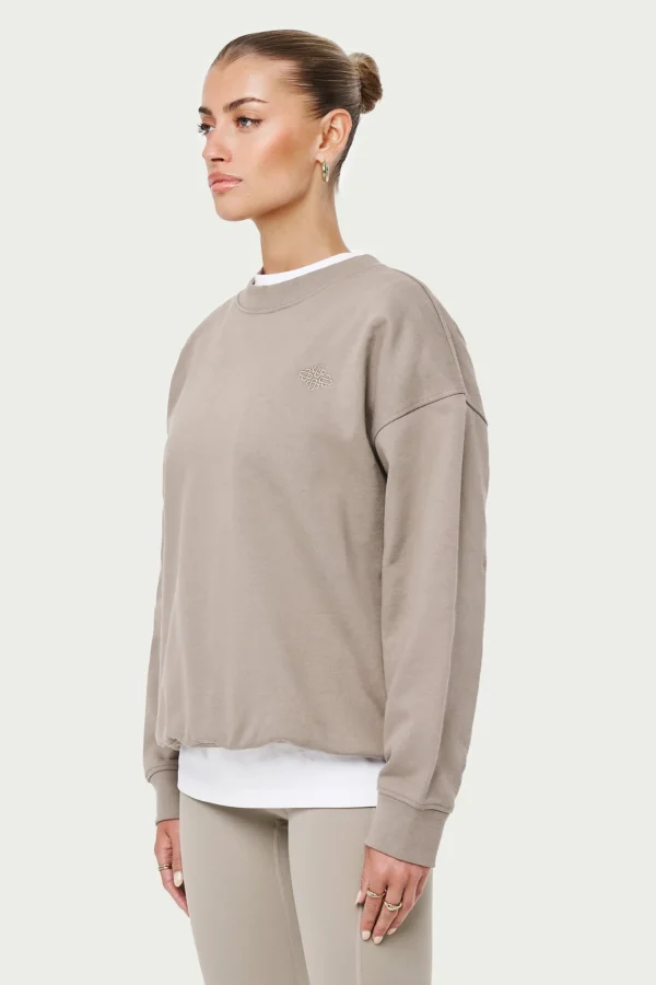 The Couture Club Sweatshirts-Emblem Oversized Sweatshirt