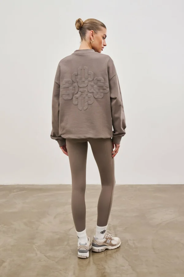 The Couture Club Sweatshirts-Emblem Oversized Sweatshirt