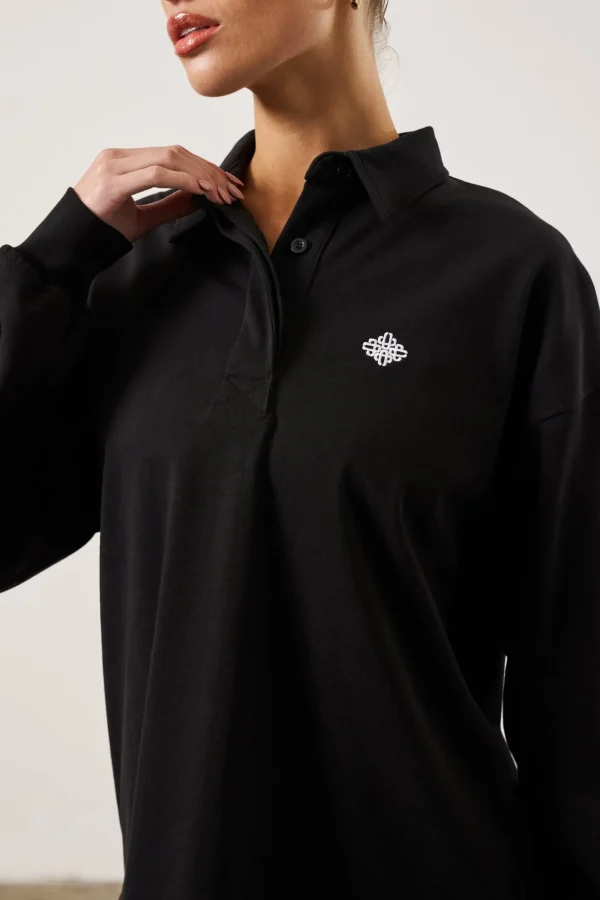 The Couture Club Tops-Emblem Polo Shirt